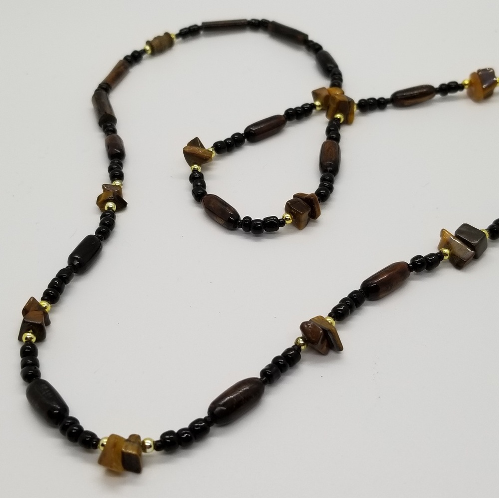 Tiger's Wye and Onyx Necklace